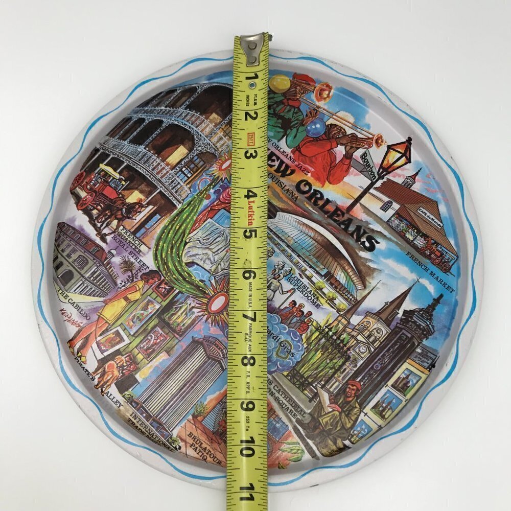 Ken Haag Tin Tray Vintage Medium New Orleans The Big Easy Jazz Keepsake Souvenir - Picture 8 of 11